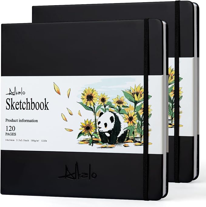 Sketchbook for Drawing, 120 Pages Sketch Book, 122LB/180GSM Thick Paper | Mixed Media Sketchbook for Charcoal Pencil, Inks Pen, Colored Pencil, Acrylic Marker, Oil Pastel