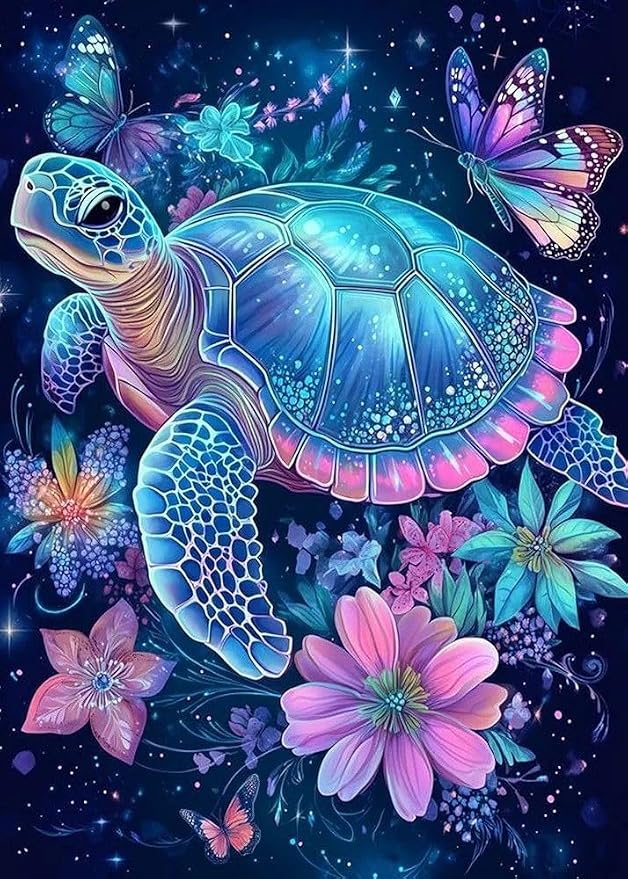 Ycydilirab Sea Turtle 5D Diamond Art for Adults-Diamond Painting for Adults,Sea Turtle Gem Art for Adult Perfect for Relaxation and Home Wall Decor 12x16inch