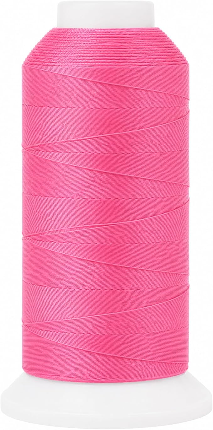 Mandala Crafts Pink Tex 70 Polyester Heavy Duty Thread for Upholstery | 1500 Yds T70 UV Resistant Strong Thread for Leather Sewing, Marine, Drapery, Jeans, Hair Weaving & Extension, Outdoor