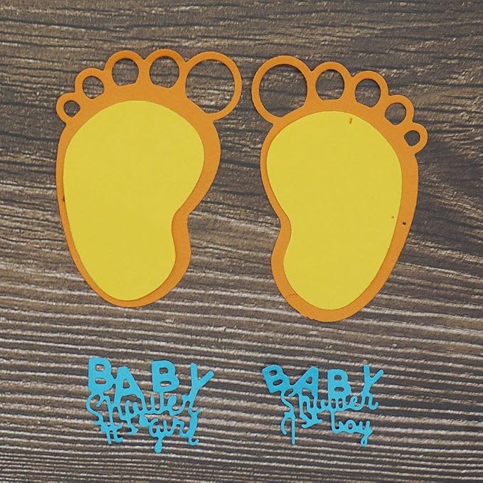 Baby Shower Cutting Die Baby Products Die Cuts for Card Making Cute Infant Foot Dies for Baby Shower Decoupage DIY Scrapbooking Photo Album Card Craft Birthday Decor Stencil Template Tool