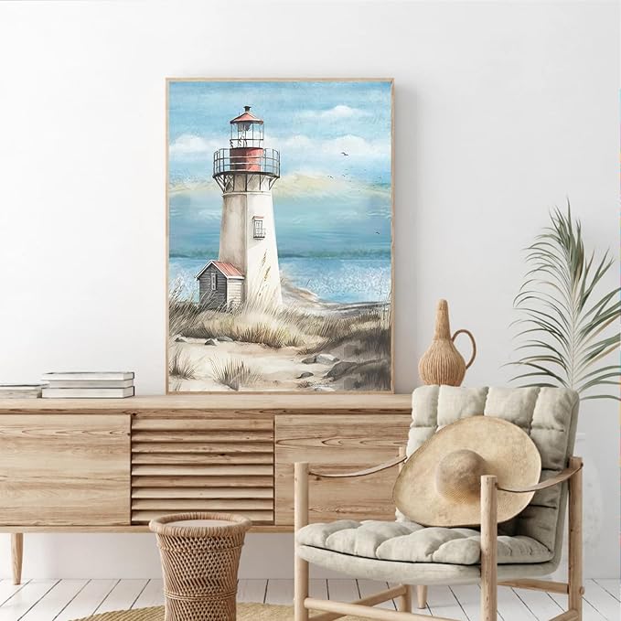 cupmod 6 Packs Beach Paint by Numbers Kit for Adults,Sea Side DIY Acrylic Oil Painting Numbers Kits on Canvas,Watercolor Adults Paint by Numbers Kits for Home Decor 9.8x13.8inch