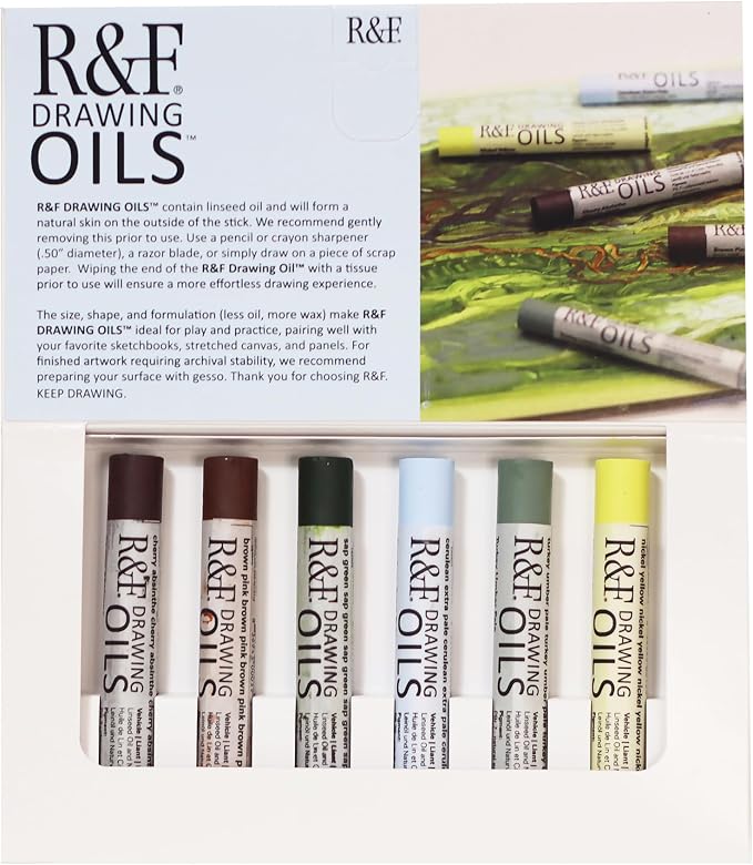 R&F Drawing Oils, Landscape Color Set, 6 12 ml colors