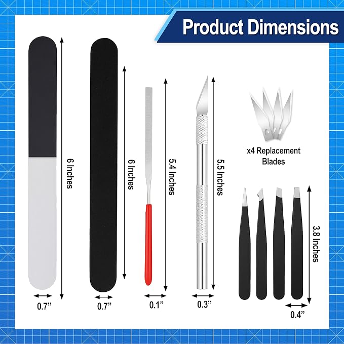 Mandala Crafts 22 PC Model Building Hobby Tools Kit for Metal & Plastic | Pliers, Clipper, Knife, Bending, Winding, Twisting Rod for Miniatures, Mecha, Scale Kits, Aircraft, Tanks, Ships, Cars, Resin