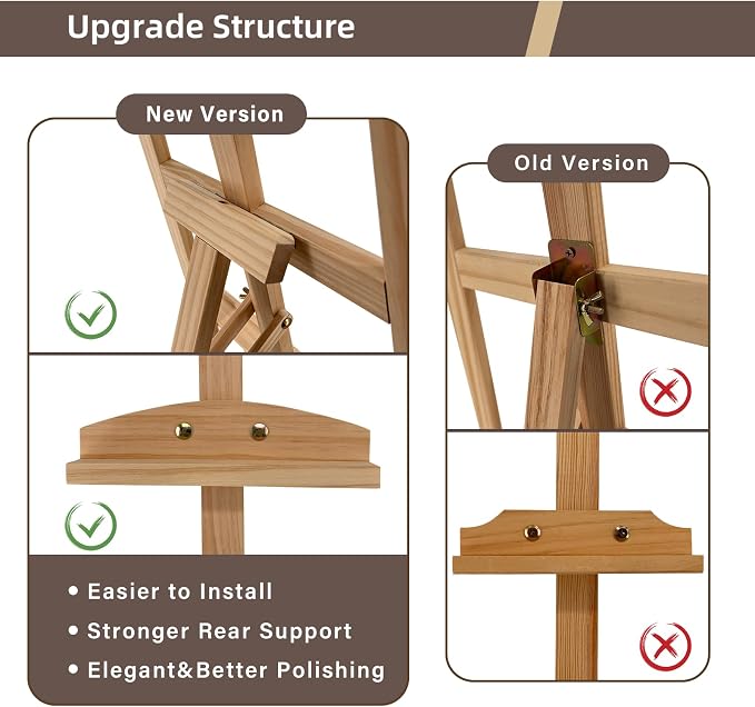 Adjustable Pine Wooden Painting Easel, Art Easel for Display