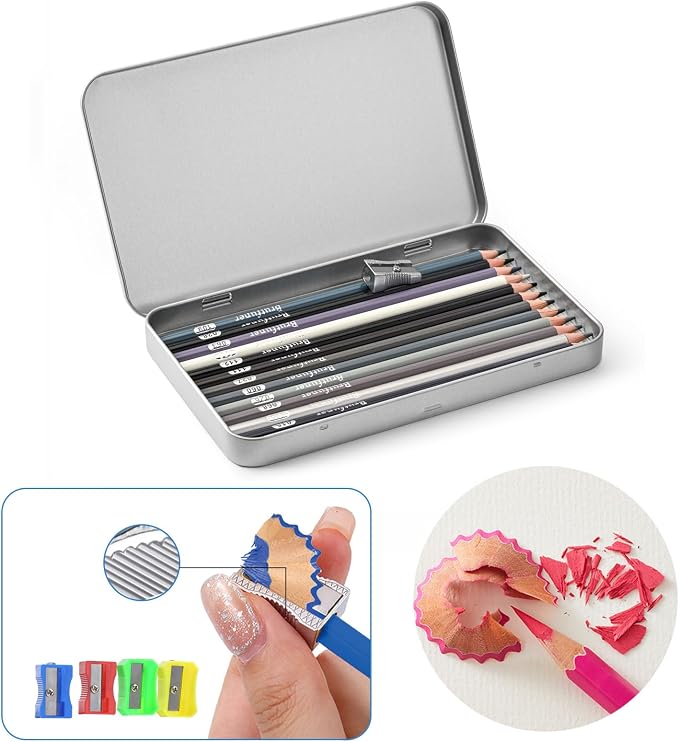 12 Grey Colored Pencils,Oil Based Colored Drawing Pencil Set for Adults Coloring Books Drawing Sketching Art Supplies