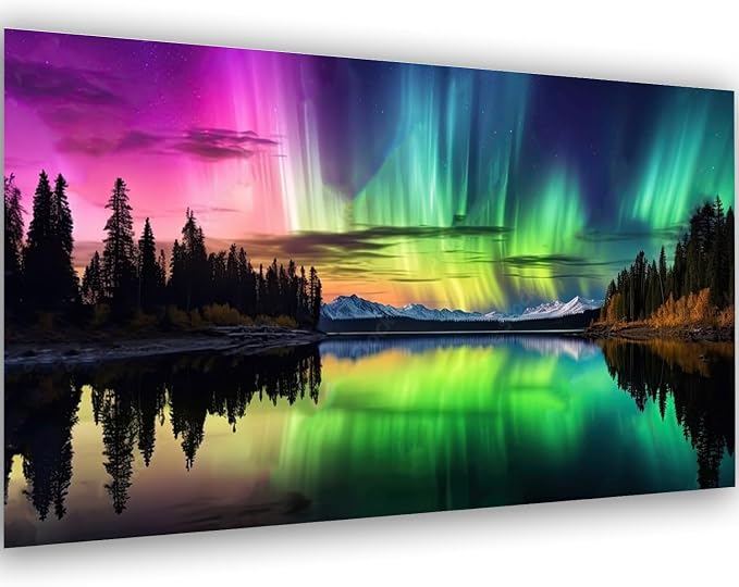 Large Square Drills Diamond Painting Kit, Aurora Diamond Art Square 28x16in | Large Size Diamond Painting Kit Square Drill, 5D Northern Lights Diamond Art Square Drills Kits for Aldults Home Decor Gifts