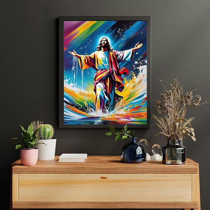 cviokrdu Jesus Paint by Numbers Kit for Adults - Christians Adult Paint by Number Kits on Canvas, Religion DIY Oil Painting for Gift Home Wall Decor (16x20inch)