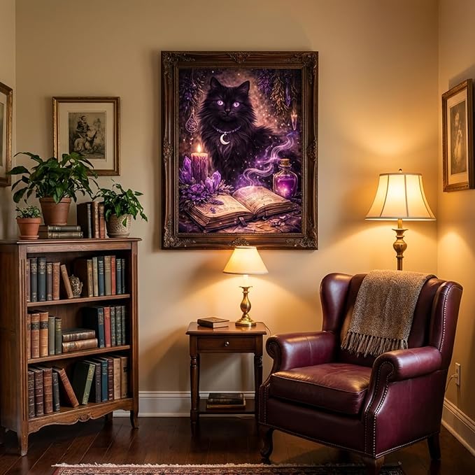 Diamond Art Kits for Adults,Magic Cat Diamond Painting Kits 12X16 Inch