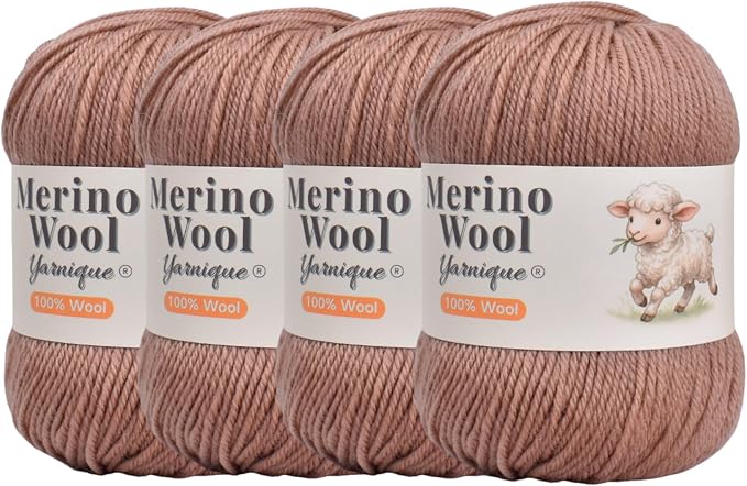 1oo% Australian Merino Wool Yarn, Sport Weight, 4 Balls – 656 Yds