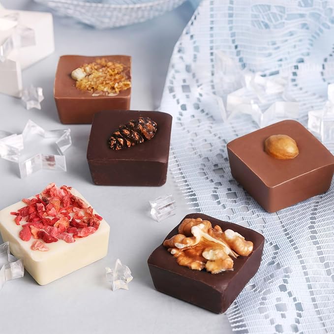 JOERSH Square Silicone Caramel Hard Candy Molds, 2 Pack, 1.2" x 1.2" x 0.7"