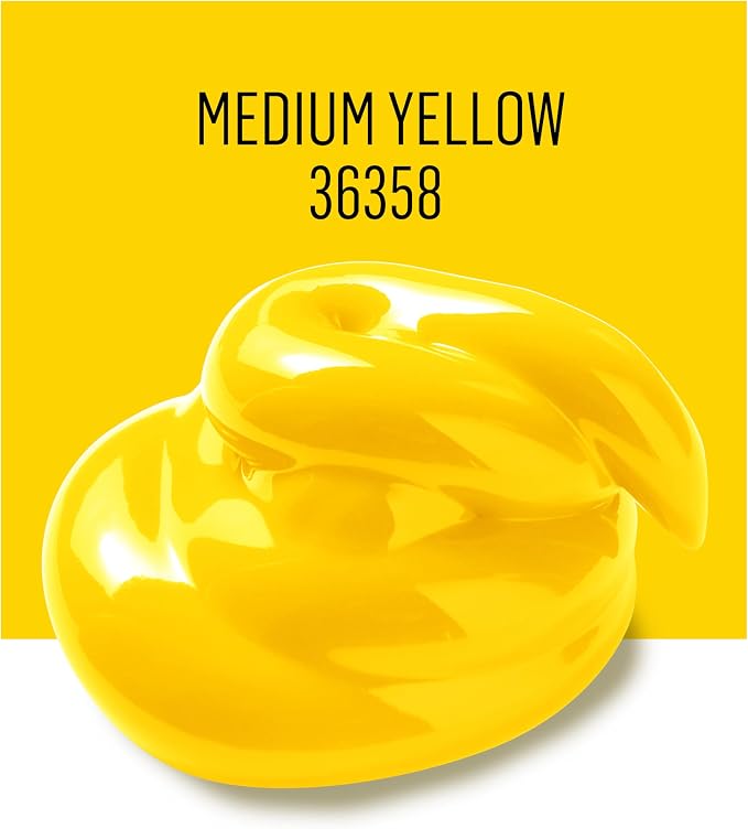 FolkArt Acrylic Craft Paints, Medium Yellow 16 fl oz Premium Matte Finish Paint, Perfect For Easy To Apply DIY Arts And Crafts, 36358