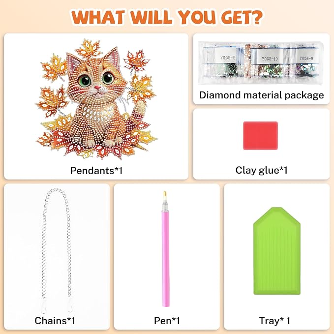 Bowetile Fall Squirrel Diamond Art Hanging Kits for Adults, Diamond Art Suncatchers Maple Leaf, 5D Special Shape Autumn Diamond Painting Pendant Window Ornament Gifts for Home Door Wall Decor