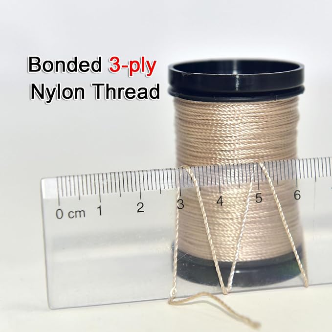 30 Yards Heavy Duty Extra Strong Upholstery Nylon Sewing Thread for Machine, Home, Hand, Craft, and Denim Leather，Color：Tawny