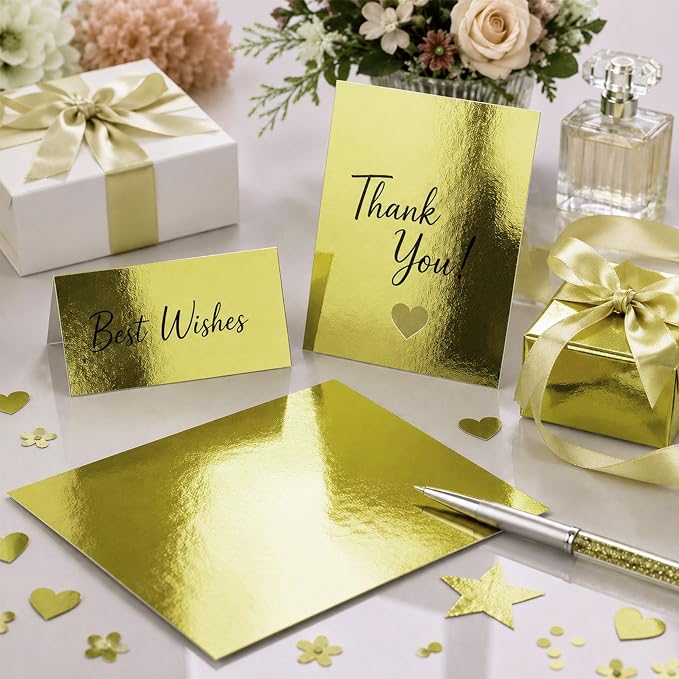 25 Sheets Metallic Gold Cardstock Paper Cardstock 8.5 x 11 Shimmer Sheets 250gsm/92lb Heavyweight Scrapbook Paper for Certificates, Invitations, Greeting Cards, Crafts, Graduations