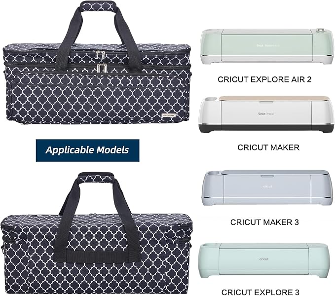Double Layer Carrying Case with Mat Pocket for Cricut and Tools