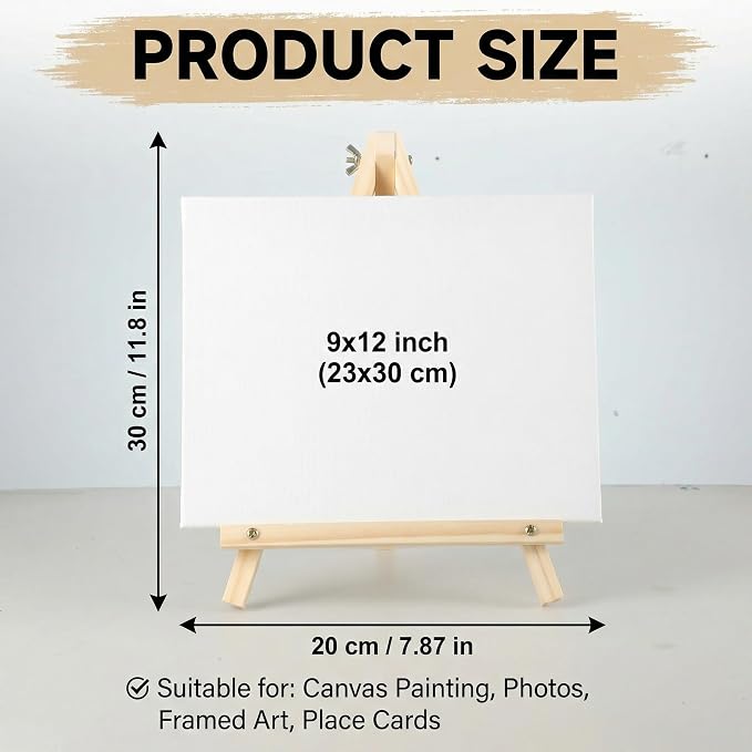 16 Pack Tabletop Wooden Easels, 11.8 in Adjustable Foldable Art Stand | Compact Folding Design, Adjustable Angle, For Kids, Students, Displays, Photos, Crafts And Small Canvas
