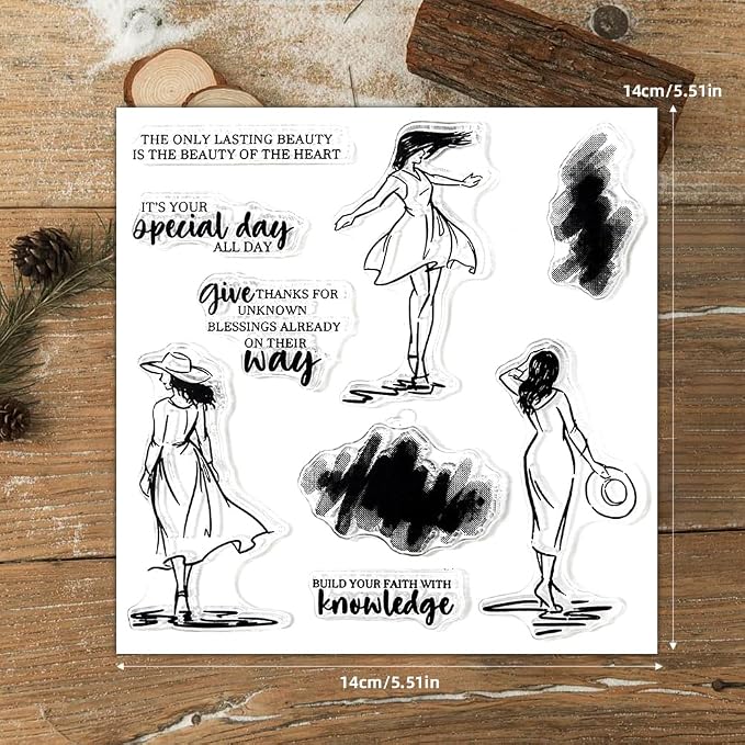 Clear Stamps and Metal Cutting Dies Set for Card Making Scrapbooking, DIY Craft Stamps and Dies Kit for Journaling, Albums, Greeting Cards, Holiday Cards, Birthday, Christmas (YX1909)