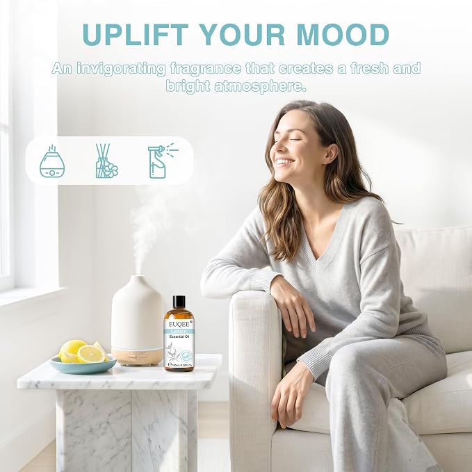 EUQEE 100ml Lemon Essential Oil for Spray 3.38 Fl Oz