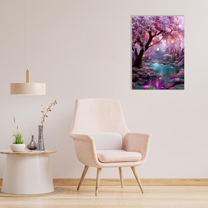 MAXBYE Framed Paint By Numbers Kits for Adults with Wooden Easel, DIY Dream Tree Adult Paint by Number Kits, Oil Acrylic Paintings Kit for Beginners Gift Home Wall Garden Decor 10×14 Inch