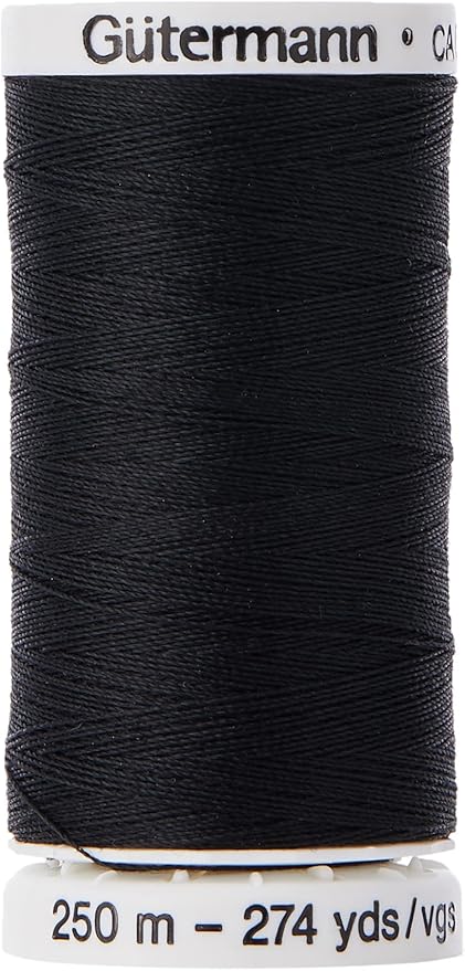 Gutermann Sew-All Thread, Polyester, Black, 250 m, 5.5x2.5x2.5 cm
