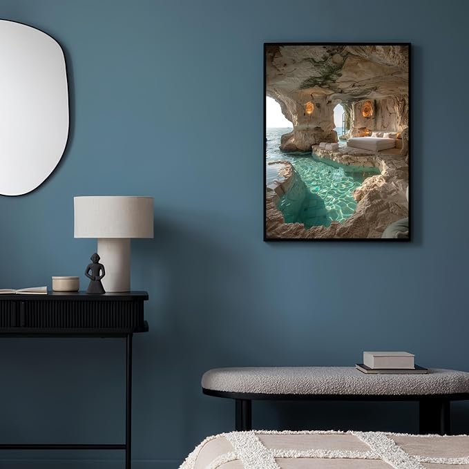 Cave Sea Room Painting by Numbers for Adults Beginner,15.7X19.7 inch | Adult Paint by Number Kits on Canvas,DIY Oil Acrylic Number Painting Kit for Home Wall Decor