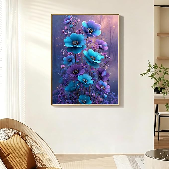 Amaieuin Flower Diamond Art Kits for Adults Beginners 12x16in