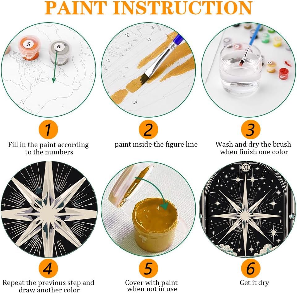 Axquilon 3 Pack Framed Paint by Numbers Kit for Adults 8x10in