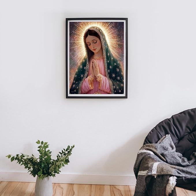 MIRCVSH Virgin Mary Paint by Numbers Kit for Adults,Oil Painting Art by Number Kits for Adult Beginners,DIY Acrylic Paintworks Art Craft for Home Wall Decor Without Frame 16x20 Inch.