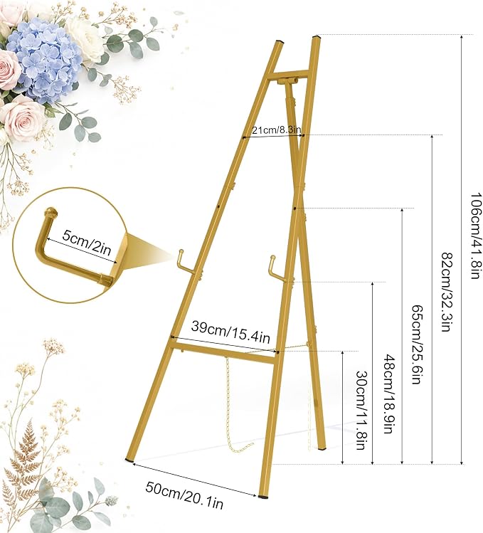 Ndsox Gold Easel Stand for Sign, 4-Tier Adjustable Easel Display Stand