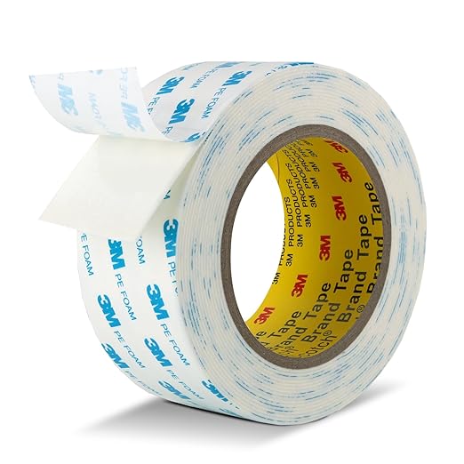 3M Double Sided Tape, 2" x 18Ft Foam Tape, 1600T, White
