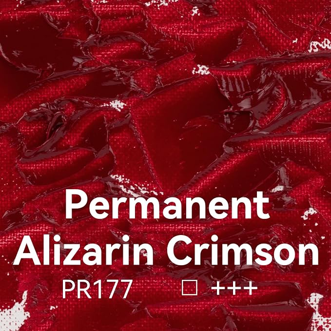 PHOENIX Permanent Alizarin Crimson Oil Paint - 200ml / 6.75 Fl oz | Single Large Tube, Artist Quality, Oil Based Paint, For Professionals