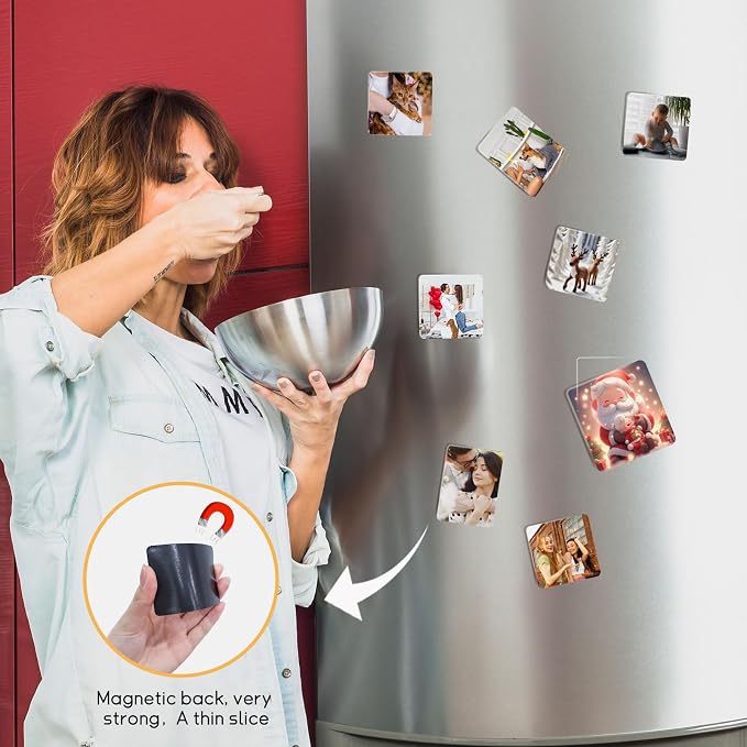 UJL 40Pcs Sublimation Magnet Blanks Custom Square Magnets (2.95" x 2.16") | Personalized Refrigerator Custom Magnets Sublimation Blanks DIY Craft Gifts for Kitchen Office Decorative