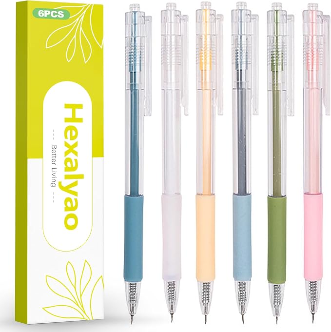 6 Pack Retractable Craft Knife Pen Set Precision Hobby Cutting Tools for Paper Card Vinyl Scrapbooking DIY Art Detail Cutter with Assorted Colors Replaceable Blade Easy Control