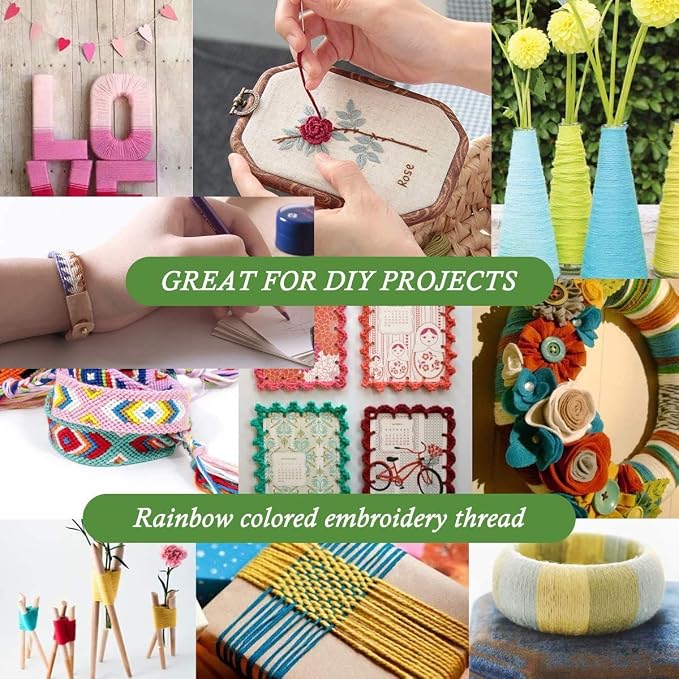 25 Rainbow Colors Embroidery Floss - Cross Stitch Threads - Friendship Bracelets Floss - Crafts Floss- Hand Embroidery Thread