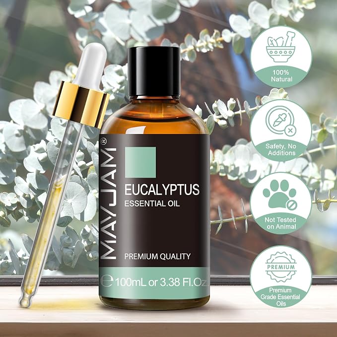 MAYJAM Eucalyptus Essential Oil for Diffuser Skin Care, 3.38FL.OZ