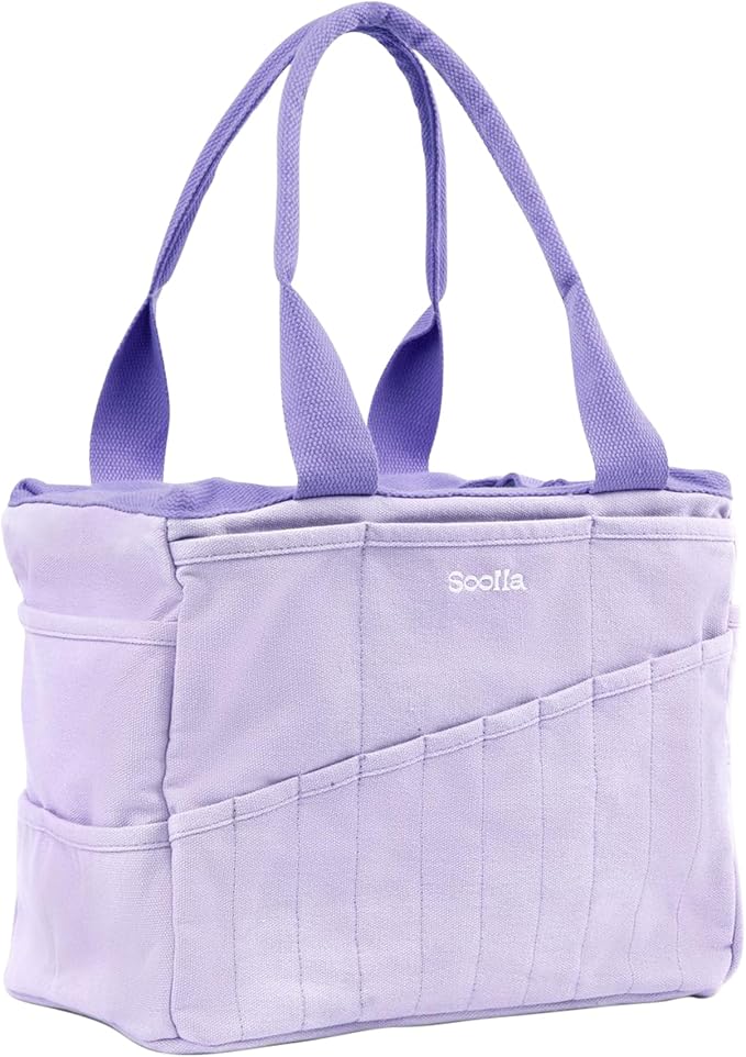 Soolla Studio Bag: Art Supply Storage Organizer & Pottery Tool Bag, Washable Tote, Yarn Bag, Crochet, 30 Pockets, 15+ Colors
