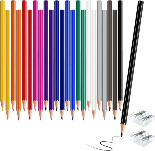 24 PCS Colored Pencils for Kids, Pre-sharpened Art Pencils Back to School Supplies Set, Drawing Sketching Pencils for Students, Teachers, Classroom