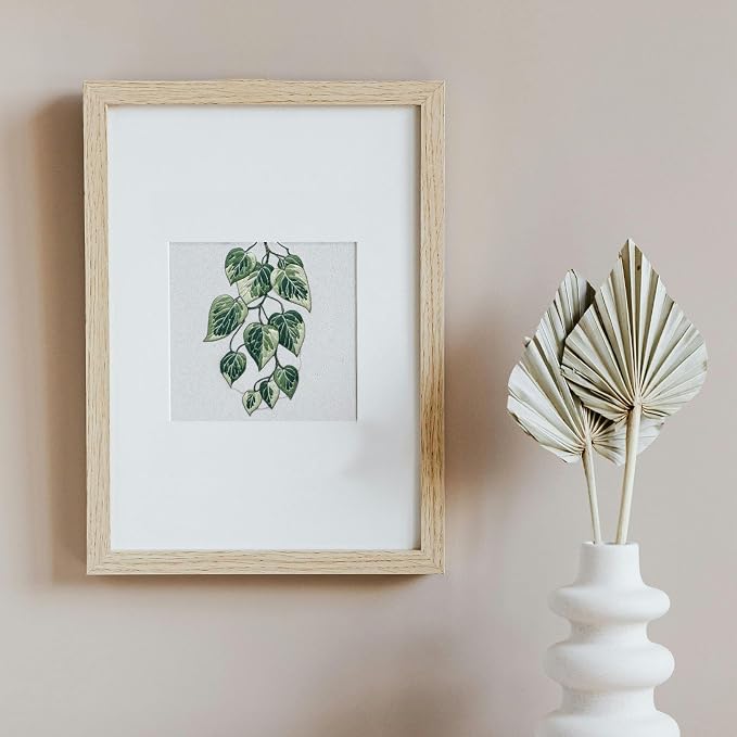 FONNUY Green Plants Embroidery Kit, Cross Stitch Kits for Beginners, Handmade Crafts with Printed Patterns for Beginner Adults, Easy to Follow Color Thread Needlework, 8'' Hoop (Drooping Leaves)