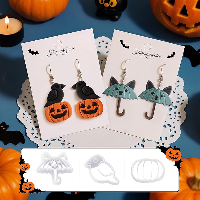8 Pack Halloween Horror Atmosphere Polymer Clay Cutters