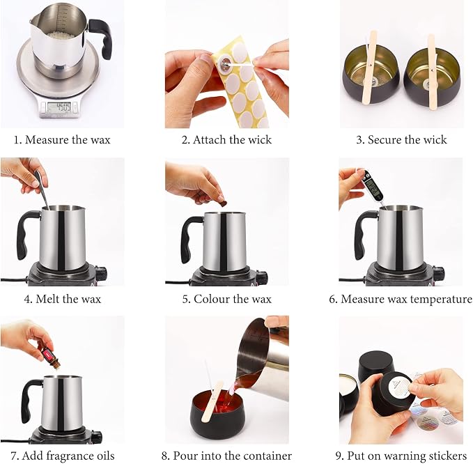 SAEUYVB Candle Making Kit,DIY Starter Soy Candle Making Kit for Adults | Candle Making Supplies with Pouring Pot,Perfect for Making Exquisite Candles as Gifts for Birthdays, Mother's Day, Christmas