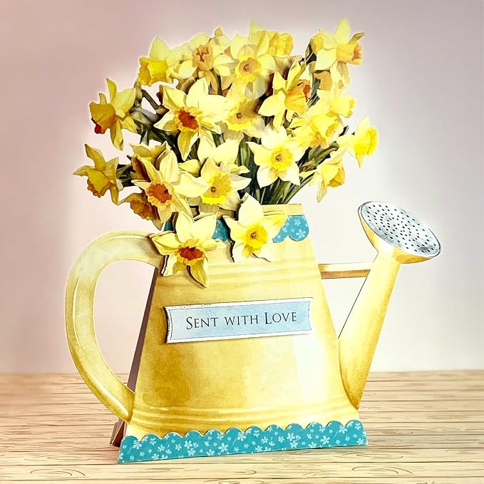 Katy Sue Watering Can Blossoms & Blooms Card Making Kit. 8 Shaped Cards, 3 Sheets of Floral Die Cut Decoupage, 8 Envelopes, Adhesive Foam Pads, & Instructions. For Card Making Supplies & Card Crafting