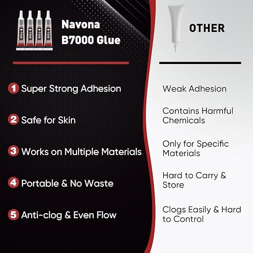 20 PCS 15ml B7000 Rhinestone Glue Clear with Precision Tip, Bedazzling Glue, Multipurpose Super Glues for Nail, Craft, Jewelry Making, Nail Art, DIY, Makeup, Shoes
