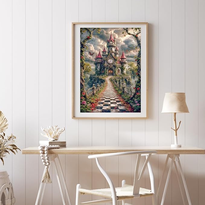 Castle Diamond Art Kits for Adults, Diamond Painting Kits for Beginner | Fairy Tale 5D DIY Diamond Dots Full Drill Crafts for Gem Art Dot Art for Adults Home Wall Decor for Teens Boys Girls 12x16 in