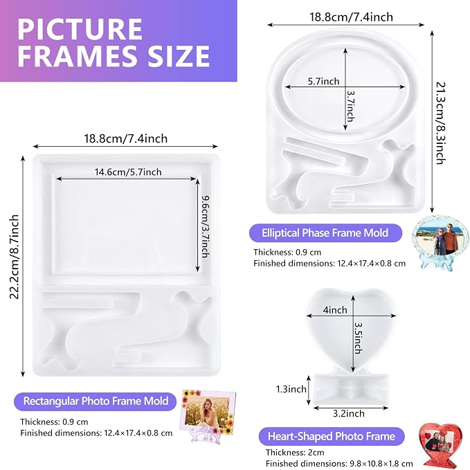 KISREL 26oz Epoxy Resin Kit for Beginners, Resin Kit with Photo Frame Molds | 26oz Epoxy Resin with Photo Frame Molds, Gift for Couples, Family, Friends, Birthday, Graduation, Wedding