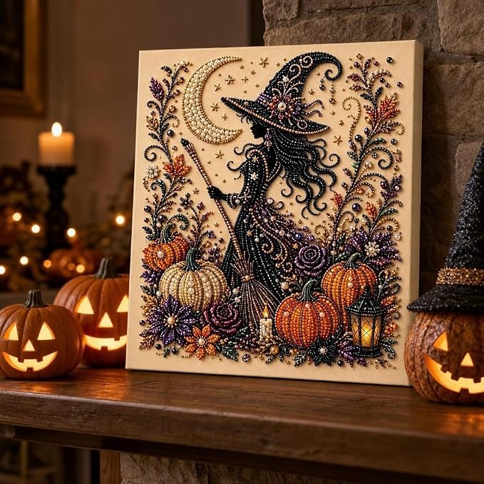 Autumn Pearl Painting Kit Cute 5D Pearl Painting Crafts for Adults，C | Pumpkin Diamond Art Kit for Beginner, Diamond DIY Kit for Thanksgiving Birthday Holiday Gift 1