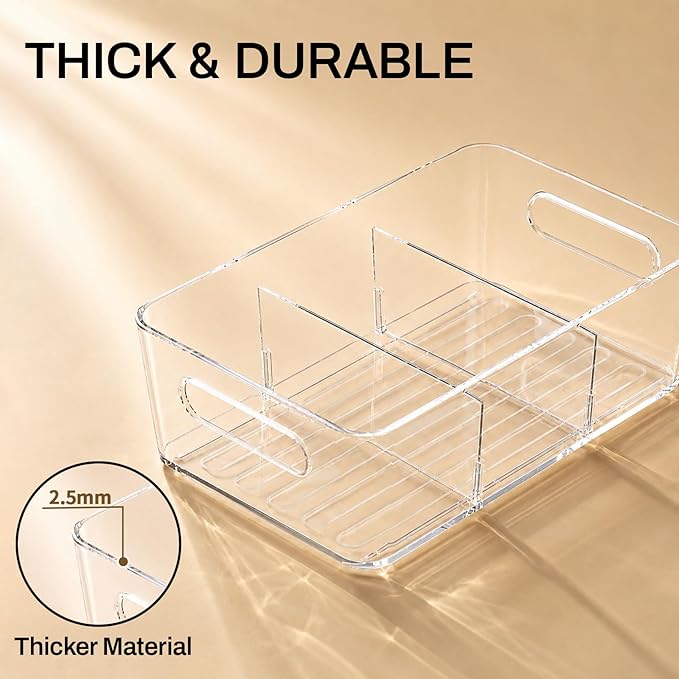 Mpotmiy 4-Pack Pantry Organizers and Storage, Clear Fridge Organizer Bins