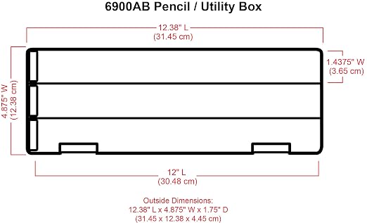 ArtBin Pencil Utility Box, Divided Organizer for Pens and Markers, Charcoal