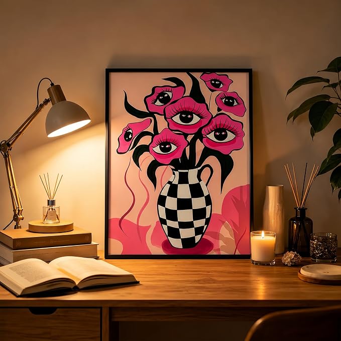 BYGFHLYW 5D Diamond Painting Kit for Adults, Eye Flower Diamond Art Kits | DIY Full Round Drill Cartoon Gem Painting Paint by Diamonds Relaxing Craft for Home Wall Decor 12x16inch