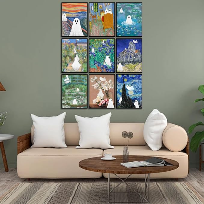 9 Pack Ghost Diamond Art Kits for Adults Cute Diamond Painting Kit Beginner