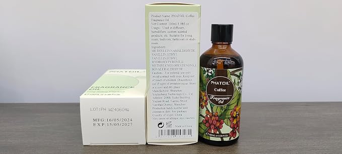 PHATOIL 3.38FL.OZ Coffee Fragrance Oils for Aromatherapy, Essential Oils for Diffusers for Home, Perfect for Diffuser, DIY Candle and Soap Making, DIY Scented Products - 100ml | Long Lasting Scented Oils For Humidifier, Air Freshener, DIY Soap Candle, ...
